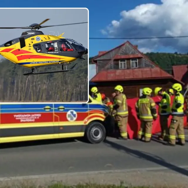 Poważny wypadek w Białce Tatrzańskiej. Śmigłowiec LPR w akcji